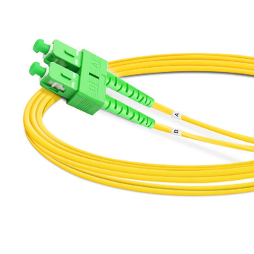 3m (10ft) Duplex OS2 Single Mode SC APC to SC APC PVC (OFNR) Fiber Optic Cable