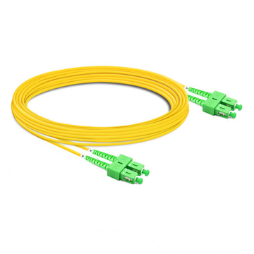 7m (23ft) Duplex OS2 Single Mode SC APC to SC APC PVC (OFNR) Fiber Optic Cable