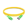 Cable de fibra óptica de 5 m (16 pies) dúplex OS2 monomodo SC APC a ST APC PVC (OFNR)