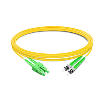 SC APC to ST APC Duplex OS2 SM PVC Fiber Optic Cable 3m | FiberMall
