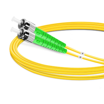 5m (16ft) Duplex OS2 Single Mode SC APC to ST APC PVC (OFNR) Fiber Optic Cable