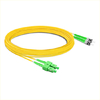 Cable de fibra óptica de 10 m (33 pies) dúplex OS2 monomodo SC APC a ST APC PVC (OFNR)