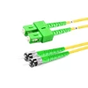 Cable de fibra óptica de 10 m (33 pies) dúplex OS2 monomodo SC APC a ST APC PVC (OFNR)