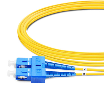 1m (3ft) Duplex OS2 Single Mode SC UPC to SC UPC PVC (OFNR) Fiber Optic Cable