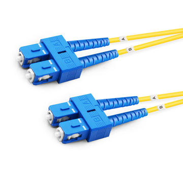 Cable de fibra óptica SC UPC a SC UPC PVC (OFNR) monomodo de 4 m (13 pies) dúplex OS2