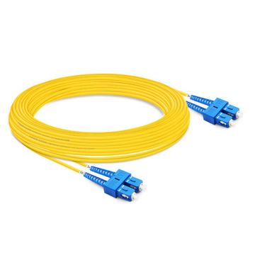 10m (33ft) Duplex OS2 Single Mode SC UPC to SC UPC OFNP Fiber Optic Cable