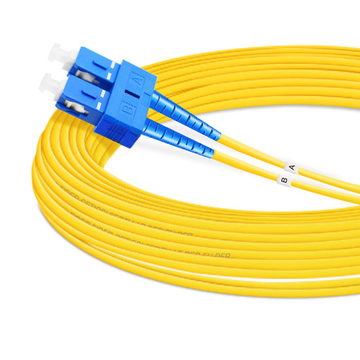 7m (23ft) Duplex OS2 Single Mode SC UPC to SC UPC OFNP Fiber Optic Cable