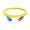 1m (3ft) Duplex OS2 Single Mode SC UPC to ST UPC PVC (OFNR) Fiber Optic Cable