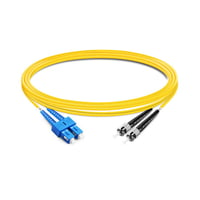 Cabo de fibra ótica de 1 m (3 pés) Duplex OS2 de modo único SC UPC para ST UPC PVC (OFNR)
