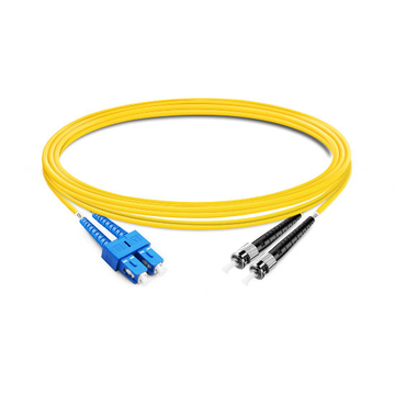 Cabo de fibra ótica de 2 m (7 pés) Duplex OS2 de modo único SC UPC para ST UPC PVC (OFNR)