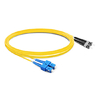 Cabo de fibra ótica de 1 m (3 pés) Duplex OS2 de modo único SC UPC para ST UPC PVC (OFNR)
