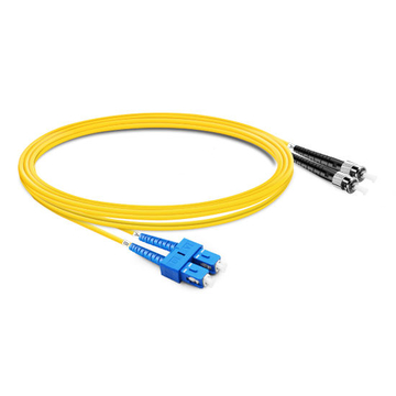 Cabo de fibra ótica de 3 m (10 pés) Duplex OS2 de modo único SC UPC para ST UPC PVC (OFNR)