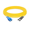 7m (23ft) Duplex OS2 Single Mode SC UPC to ST UPC PVC (OFNR) Fiber Optic Cable