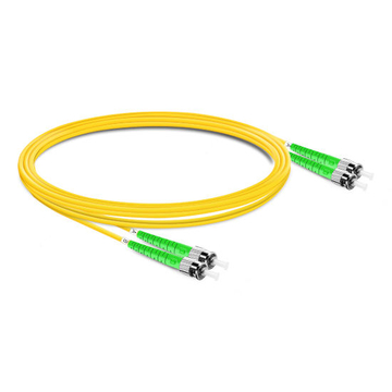 1m (3ft) Duplex OS2 Single Mode ST APC to ST APC PVC (OFNR) Fiber Optic Cable