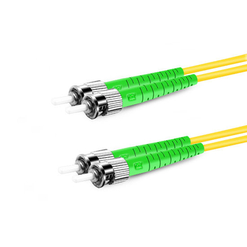 2m (7ft) Duplex OS2 Single Mode ST APC to ST APC PVC (OFNR) Fiber Optic Cable