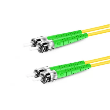 Cable de fibra óptica de 3 m (10 pies) dúplex OS2 monomodo ST APC a ST APC PVC (OFNR)