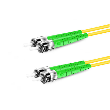 3m (10ft) Duplex OS2 Single Mode ST APC to ST APC PVC (OFNR) Fiber Optic Cable