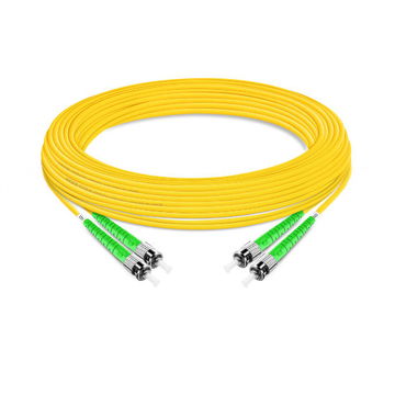 10m (33ft) Duplex OS2 Single Mode ST APC to ST APC PVC (OFNR) Fiber Optic Cable