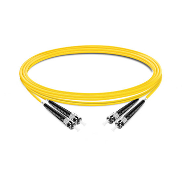 5m (16ft) Duplex OS2 Single Mode ST UPC to ST UPC PVC (OFNR) Fiber Optic Cable