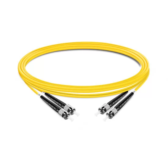 Duplex OS2 9/125 ST-ST Single Mode Fiber Optic Cable 2m | FiberMall