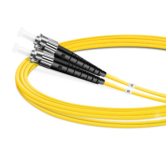Duplex OS2 9/125 ST-ST Single Mode Fiber Optic Cable 5m | FiberMall