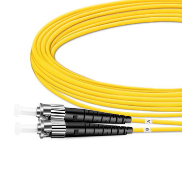 10m (33ft) Duplex OS2 Single Mode ST UPC to ST UPC PVC (OFNR) Fiber Optic Cable