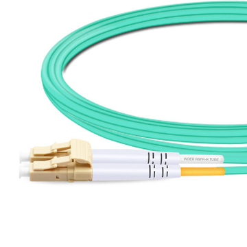 1m (3ft) Duplex OM3 Multimode LC UPC to FC UPC PVC (OFNR) Fiber Optic Cable