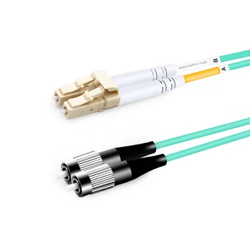 2m (7ft) Duplex OM4 Multimode LC UPC to FC UPC PVC (OFNR) Fiber Optic Cable
