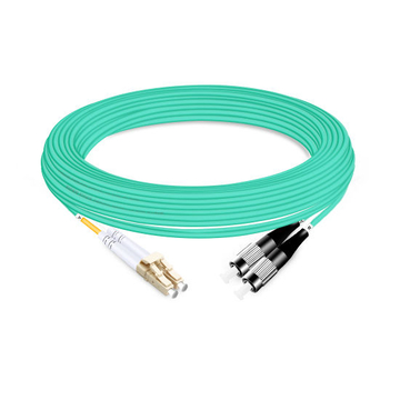 7 m (23 pies) Dúplex OM3 Multimodo LC UPC a FC UPC Cable de fibra óptica PVC (OFNR)