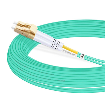 7m (23ft) Duplex OM4 Multimode LC UPC to FC UPC PVC (OFNR) Fiber Optic Cable