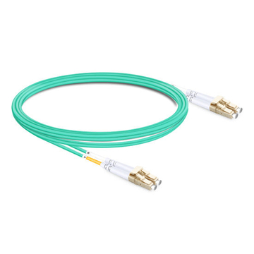 Cable de fibra óptica LC UPC a LC UPC de 2 m (7 pies) multimodo OM3 dúplex de PVC (OFNR)