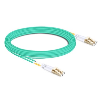 30m (98ft) Duplex OM3 Multimode LC UPC to LC UPC PVC (OFNR) Fiber Optic Cable
