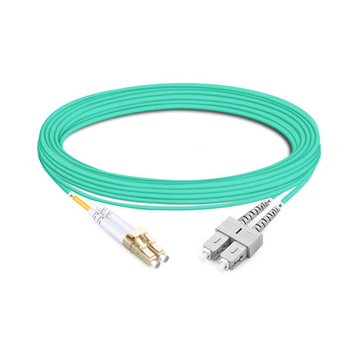20m (66ft) Duplex OM4 Multimode LC UPC to SC UPC PVC (OFNR) Fiber Optic Cable
