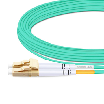 15 m (49 pies) Dúplex OM3 Multimodo LC UPC a SC UPC Cable de fibra óptica PVC (OFNR)