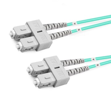 Cable de fibra óptica de 1 m (3 pies) dúplex OM3 multimodo SC UPC a SC UPC OFNP