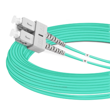 10m (33ft) Duplex OM3 Multimode SC UPC to SC UPC PVC (OFNR) Fiber Optic Cable