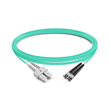 Duplex OM3 50/125 SC-ST Multimode Fiber Optic Cable 3m | FiberMall