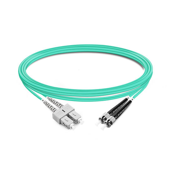 Duplex OM4 50/125 SC-ST Multimode Fiber Optic Cable 1m | FiberMall