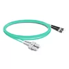 Cable de fibra óptica de 3 m (10 pies) dúplex OM3 multimodo SC UPC a ST UPC PVC (OFNR)