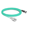 Cable de fibra óptica de 10 m (33 pies) dúplex OM3 multimodo SC UPC a ST UPC PVC (OFNR)