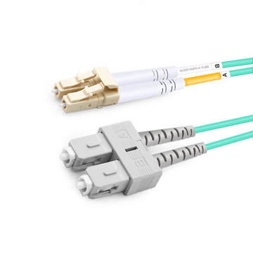 2m (7ft) Duplex OM4 Multimode LC UPC to SC UPC PVC (OFNR) Fiber Optic Cable