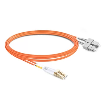 1m (3ft) Duplex OM1 Multimode LC UPC to SC UPC PVC (OFNR) Fiber Optic Cable
