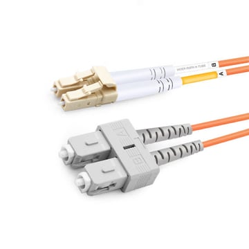 1 m (3 Fuß) Duplex OM1 Multimode LC UPC zu SC UPC PVC (OFNR) Glasfaserkabel