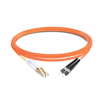 Cable de fibra óptica LC UPC multimodo OM3 dúplex de 10 m (2 pies) a ST UPC LSZH