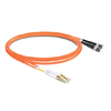 Cable de fibra óptica de 1 m (3 pies) dúplex OM1 multimodo LC UPC a ST UPC PVC (OFNR)