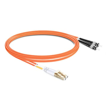 Cable de fibra óptica de 5 m (16 pies) dúplex OM2 multimodo LC UPC a ST UPC PVC (OFNR)