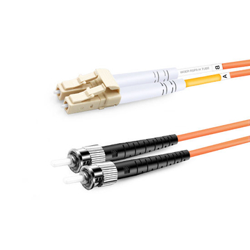 Cable de fibra óptica de 1 m (3 pies) dúplex OM1 multimodo LC UPC a ST UPC PVC (OFNR)