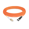 Cable de fibra óptica de 10 m (33 pies) dúplex OM1 multimodo LC UPC a ST UPC PVC (OFNR)