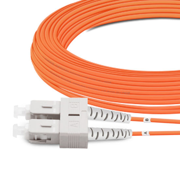 Cable de fibra óptica SC UPC a SC UPC LSZH multimodo dúplex OM10 de 33 m (2 pies)