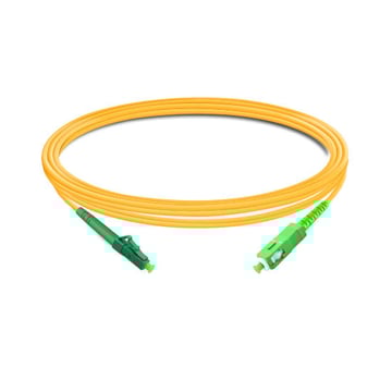 3m (10ft) Simplex OS2 Single Mode LC APC to SC APC PVC (OFNR) Fiber Optic Cable